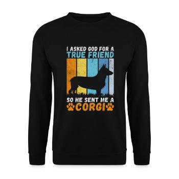 Corgi Gifts for Corgi Lovers - Unisex Sweatshirt - black - Front - Alina (178cm) & Michal (187cm)
