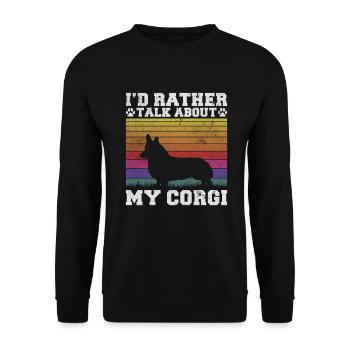 Corgi Gifts for Corgi Lovers - Unisex Sweatshirt - black - Front - Alina (178cm) & Michal (187cm)