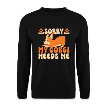 Cadeaux de corgi pour les amateurs de corgi - Sweat-shirt Unisexe - noir - Devant - Alina (178cm) & Michal (187cm)