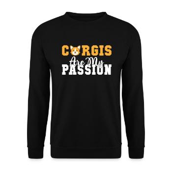 Corgi Gifts for Corgi Lovers - Unisex Sweatshirt - black - Front - Alina (178cm) & Michal (187cm)