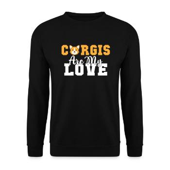 Corgi Gifts for Corgi Lovers - Unisex Sweatshirt - black - Front - Alina (178cm) & Michal (187cm)