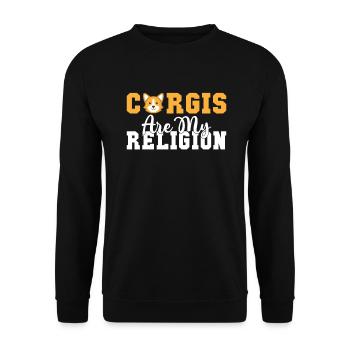 Corgi Gifts for Corgi Lovers - Unisex Sweatshirt - black - Front - Alina (178cm) & Michal (187cm)