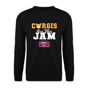 Cadeaux de corgi pour les amateurs de corgi - Sweat-shirt Unisexe - noir - Devant - Alina (178cm) & Michal (187cm)