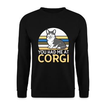 Corgi Gifts for Corgi Lovers - Unisex Sweatshirt - black - Front - Alina (178cm) & Michal (187cm)