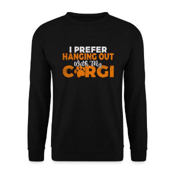 Cadeaux de corgi pour les amateurs de corgi - Sweat-shirt Unisexe - noir - Devant - Alina (178cm) & Michal (187cm)