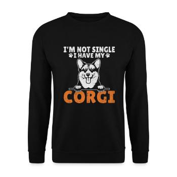 Corgi Gifts for Corgi Lovers - Unisex Sweatshirt - black - Front - Alina (178cm) & Michal (187cm)