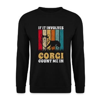Corgi Gifts for Corgi Lovers - Unisex Sweatshirt - black - Front - Alina (178cm) & Michal (187cm)