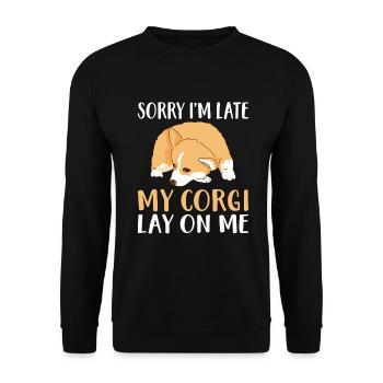 Corgi Gifts for Corgi Lovers - Unisex Sweatshirt - black - Front - Alina (178cm) & Michal (187cm)