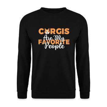 Cadeaux de corgi pour les amateurs de corgi - Sweat-shirt Unisexe - noir - Devant - Alina (178cm) & Michal (187cm)