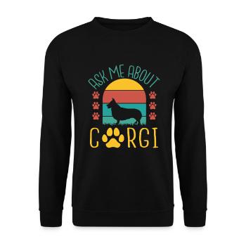 Cadeaux de corgi pour les amateurs de corgi - Sweat-shirt Unisexe - noir - Devant - Alina (178cm) & Michal (187cm)