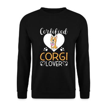 Corgi Gifts for Corgi Lovers - Unisex Sweatshirt - black - Front - Alina (178cm) & Michal (187cm)