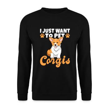 Cadeaux de corgi pour les amateurs de corgi - Sweat-shirt Unisexe - noir - Devant - Alina (178cm) & Michal (187cm)