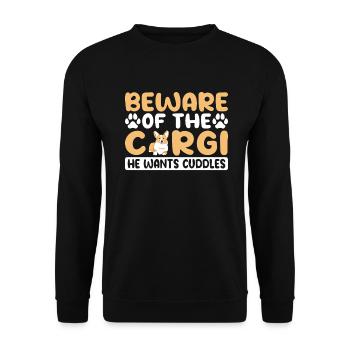 Cadeaux de corgi pour les amateurs de corgi - Sweat-shirt Unisexe - noir - Devant - Alina (178cm) & Michal (187cm)
