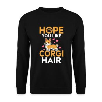 Cadeaux de corgi pour les amateurs de corgi - Sweat-shirt Unisexe - noir - Devant - Alina (178cm) & Michal (187cm)