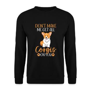 Corgi Gifts for Corgi Lovers - Unisex Sweatshirt - black - Front - Alina (178cm) & Michal (187cm)