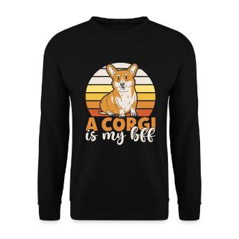 Cadeaux de corgi pour les amateurs de corgi - Sweat-shirt Unisexe - noir - Devant - Alina (178cm) & Michal (187cm)