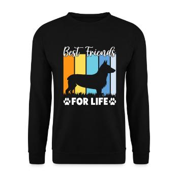 Corgi Gifts for Corgi Lovers - Unisex Sweatshirt - black - Front - Alina (178cm) & Michal (187cm)