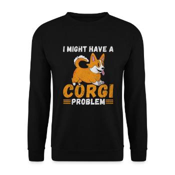 Corgi Gifts for Corgi Lovers - Unisex Sweatshirt - black - Front - Alina (178cm) & Michal (187cm)