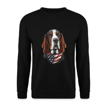 Basset - Unisex Pullover - Schwarz - Vorne - Alina (178cm) & Michal (187cm)