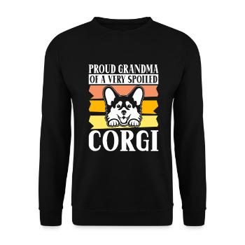 Corgi Gifts for Corgi Lovers - Unisex Sweatshirt - black - Front - Alina (178cm) & Michal (187cm)
