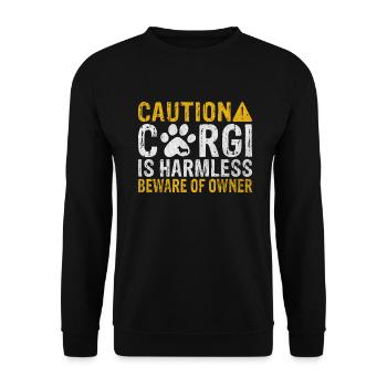 Cadeaux de corgi pour les amateurs de corgi - Sweat-shirt Unisexe - noir - Devant - Alina (178cm) & Michal (187cm)
