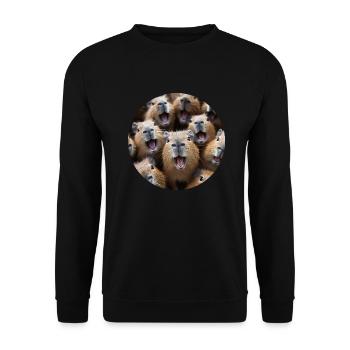 Wasserschwein - Unisex Pullover - Schwarz - Vorne - Alina (178cm) & Michal (187cm)