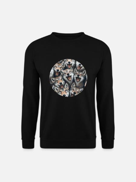Wolf - Unisex Pullover - Schwarz