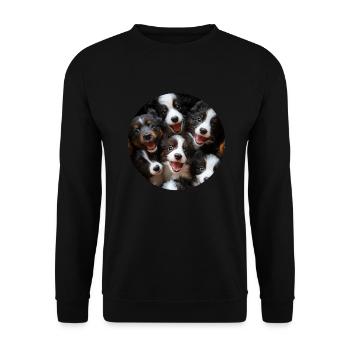 Border Collie - Unisex Pullover - Schwarz - Vorne - Alina (178cm) & Michal (187cm)