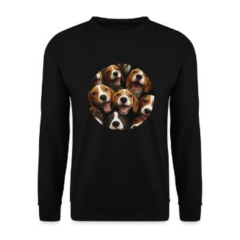 Beagle - Unisex Pullover - Schwarz - Vorne - Alina (178cm) & Michal (187cm)