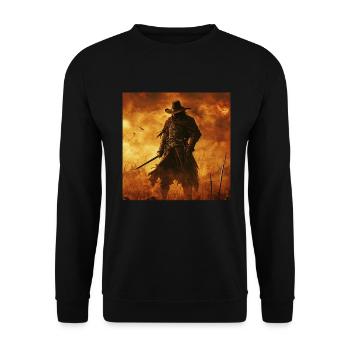 Cowboy - Unisex Pullover - Schwarz - Vorne - Alina (178cm) & Michal (187cm)