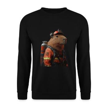 Wasserschwein - Unisex Pullover - Schwarz - Vorne - Alina (178cm) & Michal (187cm)