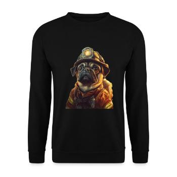 Mops - Unisex Pullover - Schwarz - Vorne - Alina (178cm) & Michal (187cm)