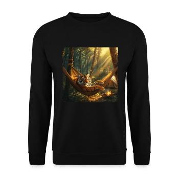 Löwe - Unisex Pullover - Schwarz - Vorne - Alina (178cm) & Michal (187cm)