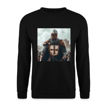 Soldat Krieger - Unisex Pullover - Schwarz - Vorne - Alina (178cm) & Michal (187cm)