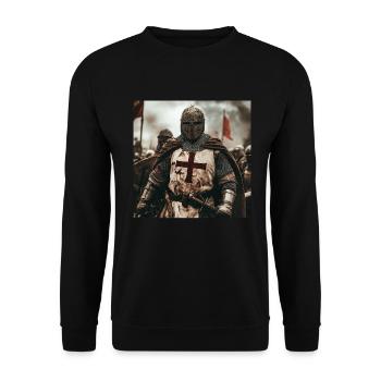 Soldat Krieger - Unisex Pullover - Schwarz - Vorne - Alina (178cm) & Michal (187cm)