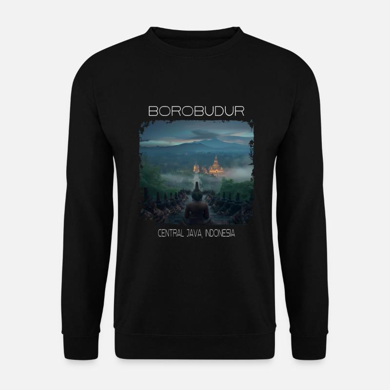 Borobudur - Unisex Pullover - Schwarz
