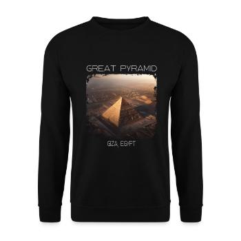 Große Pyramide - Unisex Pullover - Schwarz - Vorne - Alina (178cm) & Michal (187cm)
