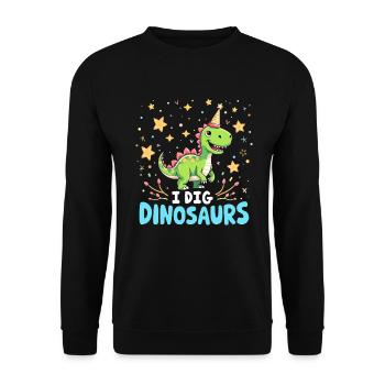 Décorations de fête de dinosaures - Sweat-shirt Unisexe - noir - Devant - Alina (178cm) & Michal (187cm)