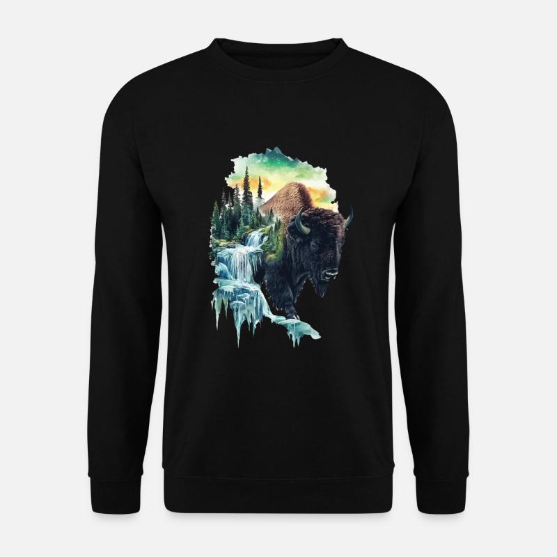 Bison - Unisex Pullover - Schwarz