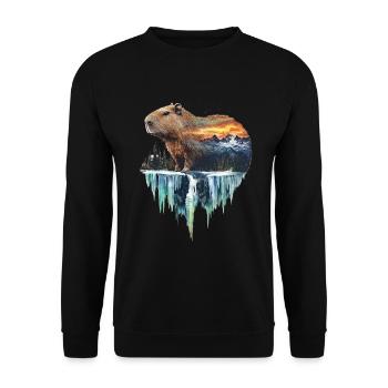 Wasserschwein - Unisex Pullover - Schwarz - Vorne - Alina (178cm) & Michal (187cm)