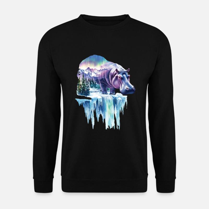 Nilpferd - Unisex Pullover - Schwarz