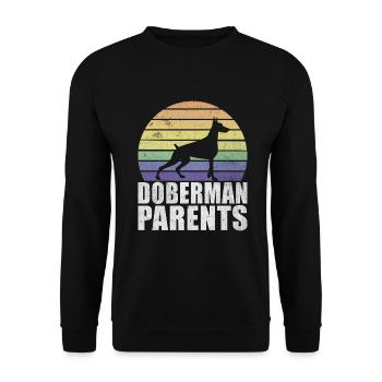 Doberman Gifts - Unisex Pullover - Schwarz - Vorne - Alina (178cm) & Michal (187cm)