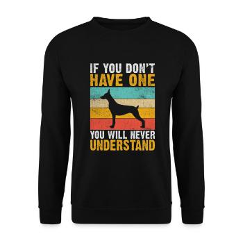 Doberman Gifts - Unisex Pullover - Schwarz - Vorne - Alina (178cm) & Michal (187cm)