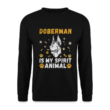Doberman Gifts - Unisex Pullover - Schwarz - Vorne - Alina (178cm) & Michal (187cm)