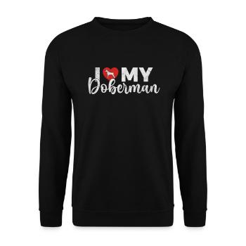 Doberman Gifts - Unisex Pullover - Schwarz - Vorne - Alina (178cm) & Michal (187cm)