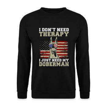 Doberman Gifts - Unisex Pullover - Schwarz - Vorne - Alina (178cm) & Michal (187cm)