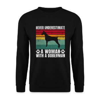 Doberman Gifts - Unisex Pullover - Schwarz - Vorne - Alina (178cm) & Michal (187cm)
