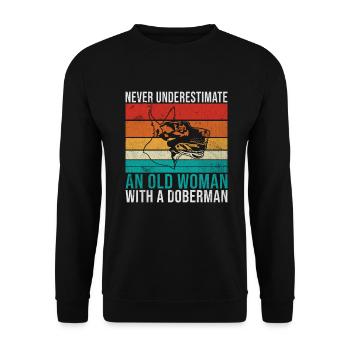 Doberman Gifts - Unisex Pullover - Schwarz - Vorne - Alina (178cm) & Michal (187cm)