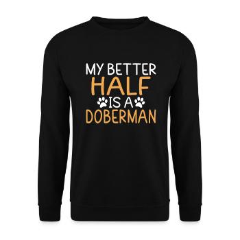 Doberman Gifts - Unisex Pullover - Schwarz - Vorne - Alina (178cm) & Michal (187cm)