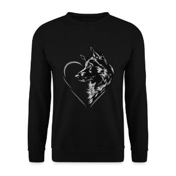 Deutscher Schäferhund - Unisex Pullover - Schwarz - Vorne - Alina (178cm) & Michal (187cm)